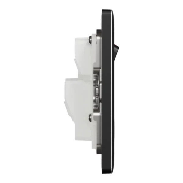 Schneider Switched socket, Unica X, 13A, 250V, 1 gang, with LED,Jet Black ,NUX15N_JB - Image 5