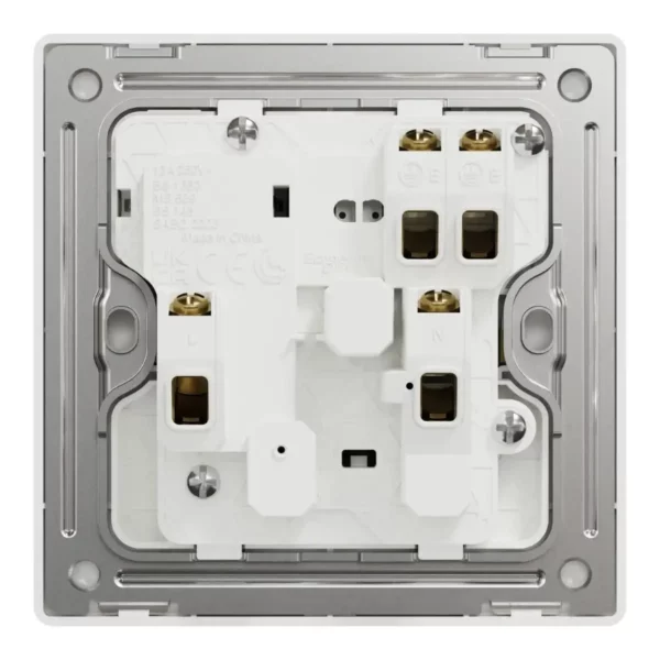 Schneider Switched socket, Unica X, 13A, 250V, 1 gang, with LED, Stainless Steel ,NUX15N_SS - Image 3