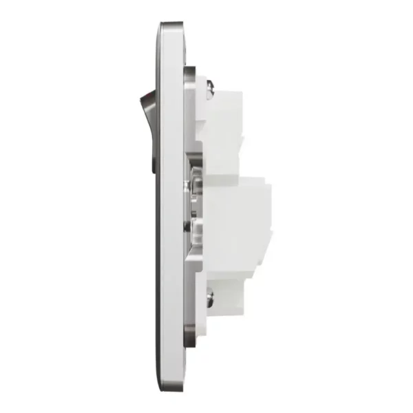 Schneider Switched socket, Unica X, 13A, 250V, 1 gang, with LED, Stainless Steel ,NUX15N_SS - Image 4