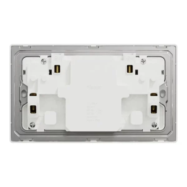 Schneider Switched socket with USB, Unica X, 13A, 250V, 2 pole, type A+C, 21W, Stainless Steel, NUX25DACQUS_SS - Image 3