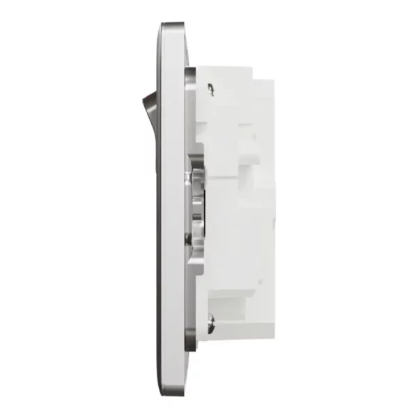 Schneider Switched socket with USB, Unica X, 13A, 250V, 2 pole, type A+C, 21W, Stainless Steel, NUX25DACQUS_SS - Image 4
