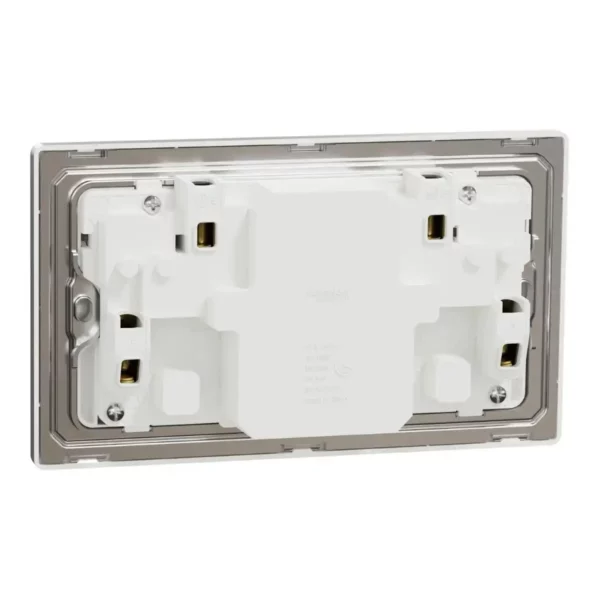 Schneider Switched socket with USB, Unica X, 13A, 250V, 2 pole, type A+C, 21W, Stainless Steel, NUX25DACQUS_SS - Image 8