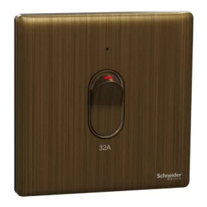 Schneider Switch, Unica X, 32A, 250V, 1 gang, 2 pole, with LED, Antique Bronze ,NUX31D32N_AB