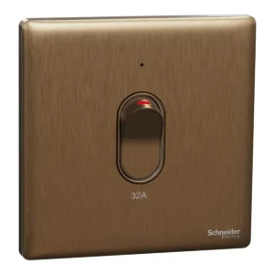 Schneider Switch, Unica X, 32A, 250V, 1 gang, 2 pole, with LED, Dark Bronze, NUX31D32N_DB