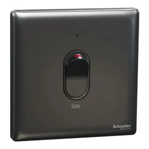 Schneider Switch, Unica X, 32A, 250V, 1 gang, 2 pole, with LED, Dark Grey ,NUX31D32N_DG