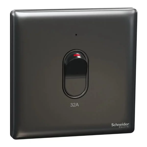 Schneider Switch, Unica X, 32A, 250V, 1 gang, 2 pole, with LED, Dark Grey ,NUX31D32N_DG