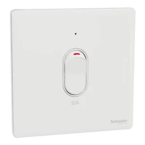Schneider Switch, Unica X, 32A, 250V, 1 gang, 2 pole, with LED, Painted White ,NUX31D32N_PW