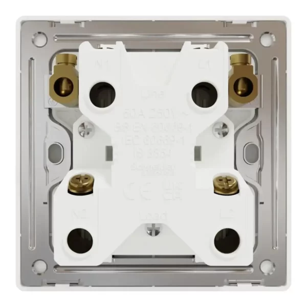 Schneider Switch, Unica X, 32A, 250V, 1 gang, 2 pole, with LED, Painted White ,NUX31D32N_PW - Image 3
