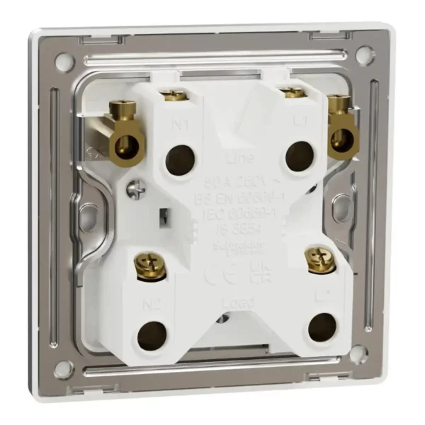 Schneider Switch, Unica X, 32A, 250V, 1 gang, 2 pole, with LED, Stainless Steel, NUX31D32N_SS - Image 8