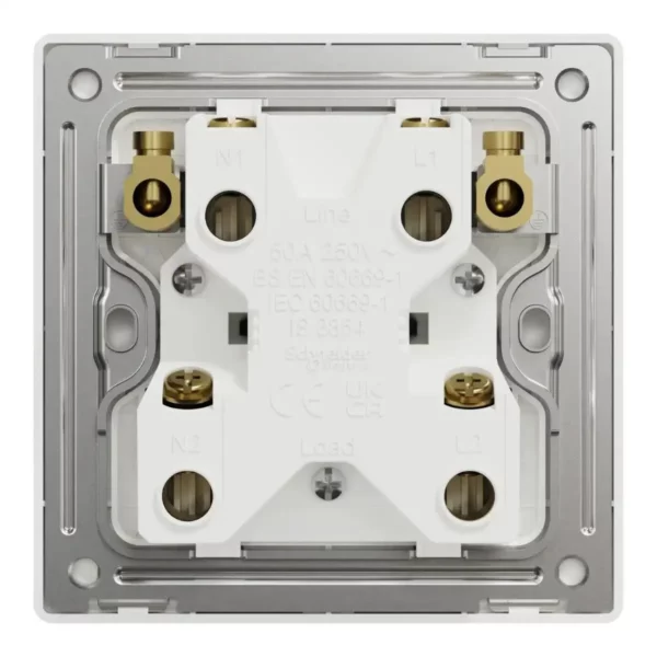 Schneider Switch, Unica X, 50A, 250V, 1 gang, 2 pole, with LED,Jet Black, NUX31D50N_JB - Image 3