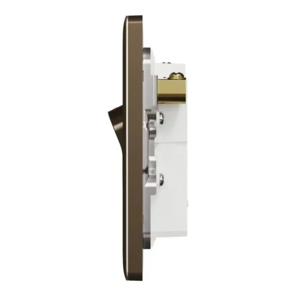 Schneider Fuse connection unit, Unica X, 13A, 250V, 1 gang, 2 pole, with flex outlet, Antique Bronze, NUX31DFSG_AB - Image 4