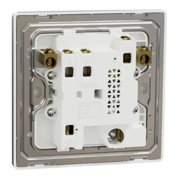 Schneider Fuse connection unit, Unica X, 13A, 250V, 1 gang, 2 pole, with flex outlet, Stainless Steel ,NUX31DFSG_SS - Image 8