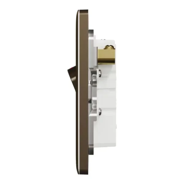 Schneider Fuse connection unit, Unica X, 13A, 250V, 1 gang, 2 pole, with flex outlet, LED, Antique Bronze ,NUX31DFSGN_AB - Image 4