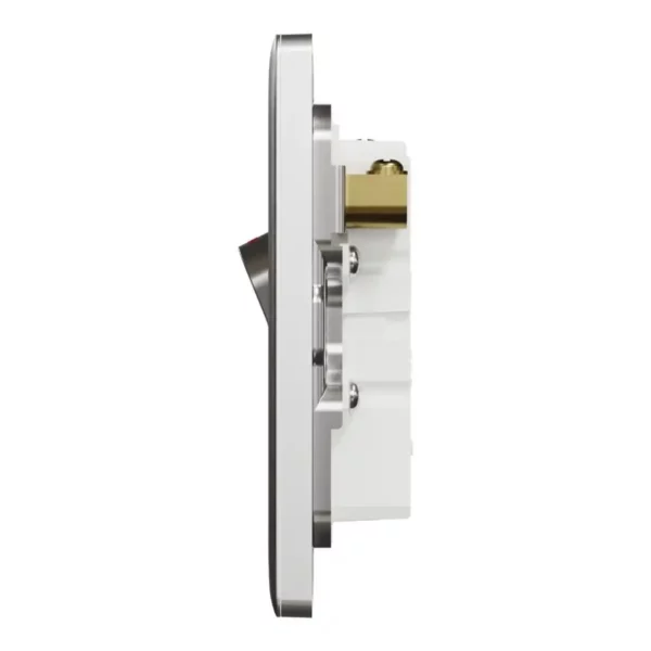 Schneider Fuse connection unit, Unica X, 13A, 250V, 1 gang, 2 pole, with flex outlet, LED, Stainless Steel ,NUX31DFSGN_SS - Image 4