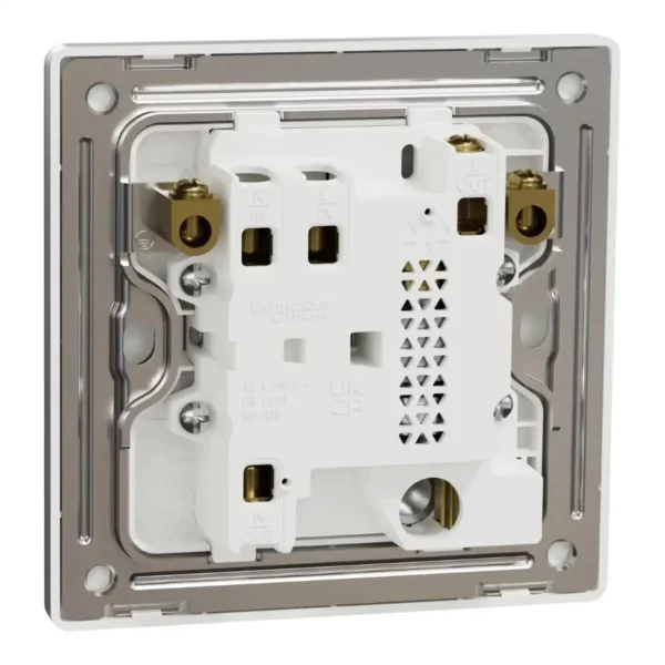 Schneider Fuse connection unit, Unica X, 13A, 250V, 1 gang, 2 pole, with flex outlet, LED, Stainless Steel ,NUX31DFSGN_SS - Image 8