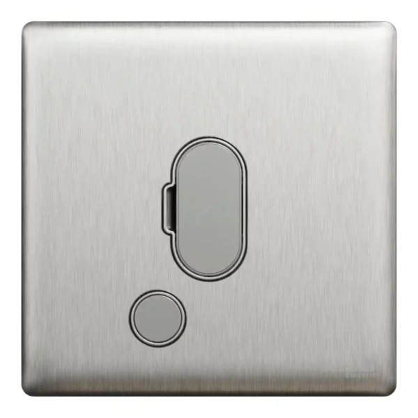 Schneider Fuse connection unit, Unica X, 13A, 250V, 1 gang, with flex outlet, Stainless Steel ,NUX31FSG_SS - Image 2