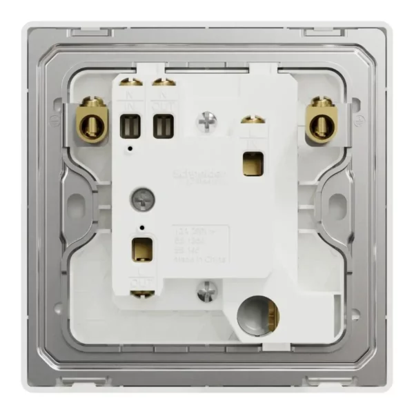 Schneider Fuse connection unit, Unica X, 13A, 250V, 1 gang, with flex outlet, Stainless Steel ,NUX31FSG_SS - Image 3