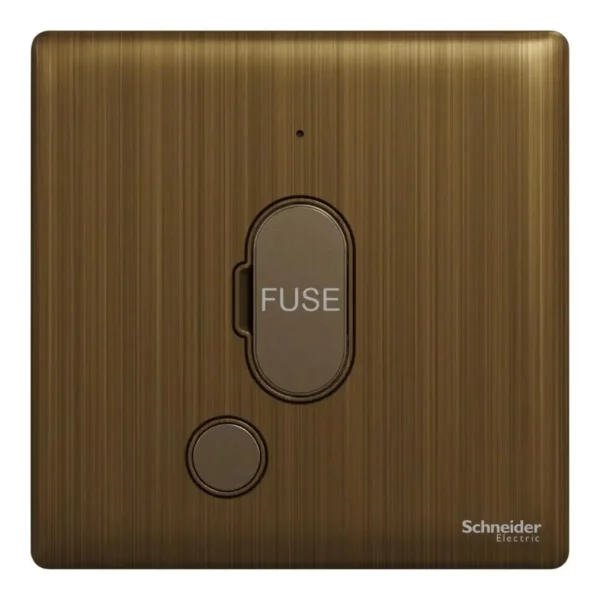 Schneider Fuse connection unit, Unica X, 13A, 250V, 1 gang, with flex outlet, LED, Antique Bronze ,NUX31FSGN_AB - Image 2