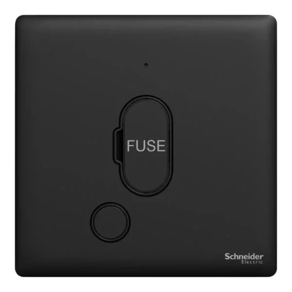 Schneider Fuse connection unit, Unica X, 13A, 250V, 1 gang, with flex outlet, LED,Jet Black, NUX31FSGN_JB - Image 2