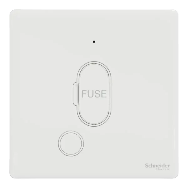 Schneider Fuse connection unit, Unica X, 13A, 250V, 1 gang, with flex outlet, LED, Painted White, NUX31FSGN_PW - Image 2