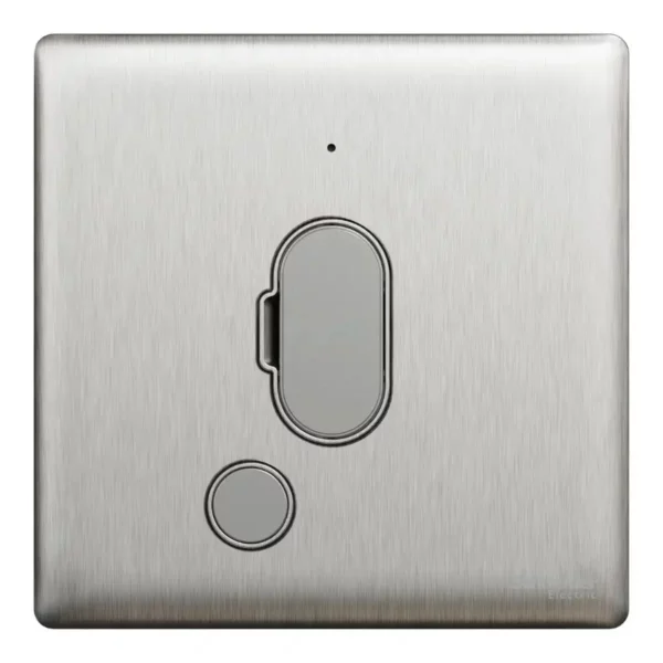 Schneider Fuse connection unit, Unica X, 13A, 250V, 1 gang, with flex outlet, LED, Stainless Steel, NUX31FSGN_SS - Image 2