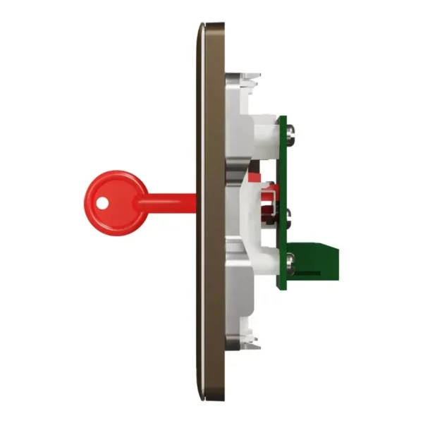 Schneider Panic button switch, Unica X, with Key Reset, Antique Bronze ,NUX31KPB_AB - Image 4