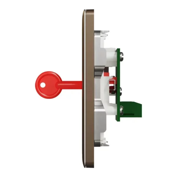 Schneider Panic button switch, Unica X, with Key Reset, Dark Bronze ,NUX31KPB_DB - Image 4