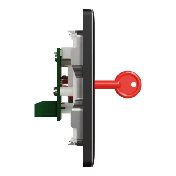 Schneider Panic button switch, Unica X, with Key Reset,Jet Black ,NUX31KPB_JB - Image 4