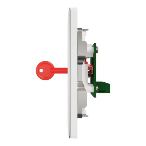 Schneider Panic button switch, Unica X, with Key Reset, Painted White ,NUX31KPB_PW - Image 4