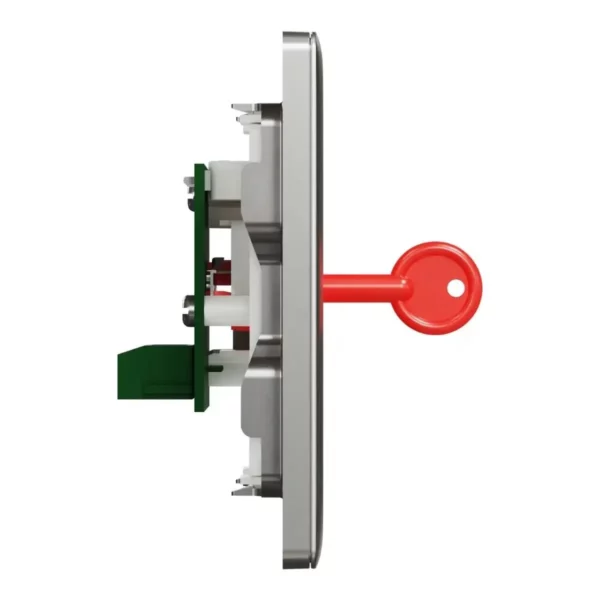 Schneider Panic button switch, Unica X, with Key Reset, Stainless Steel ,NUX31KPB_SS - Image 5