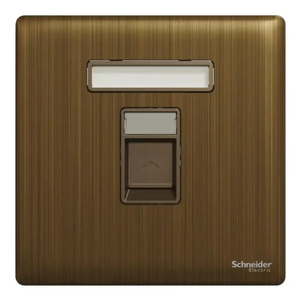 Schneider Telephone socket, Unica X, 1 gang, shuttered, Antique Bronze ,NUX31RJ4_AB - Image 2