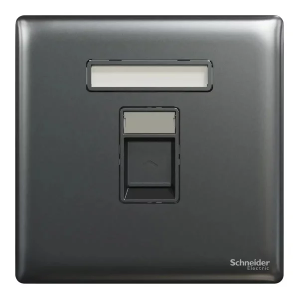 Schneider Telephone socket, Unica X, 1 gang, shuttered, Dark Grey ,NUX31RJ4_DG - Image 2