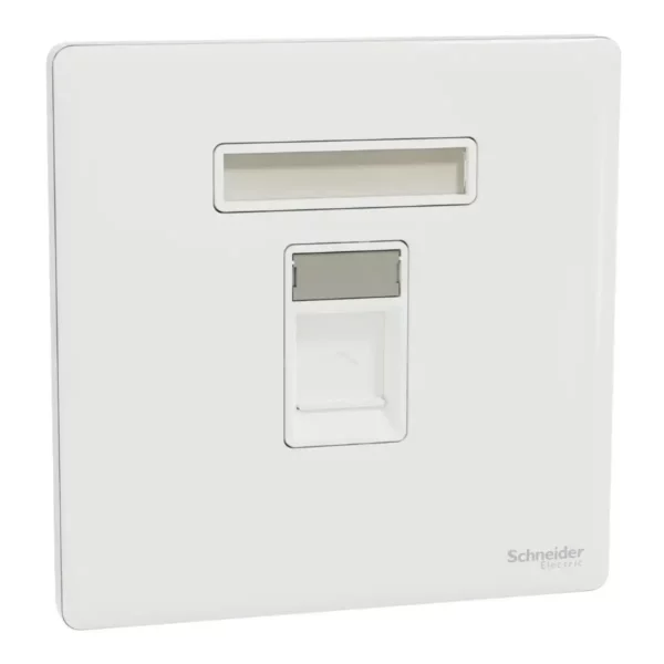 Schneider Telephone socket, Unica X, 1 gang, shuttered, Painted White ,NUX31RJ4_PW