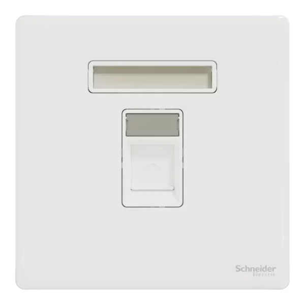 Schneider Telephone socket, Unica X, 1 gang, shuttered, Painted White ,NUX31RJ4_PW - Image 2