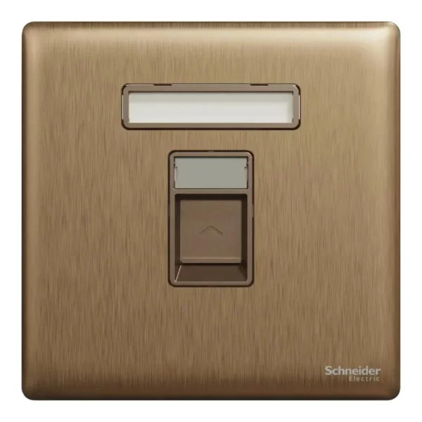 Schneider Data socket, Unica X, 1 gang, RJ45, Cat6, shuttered, Dark Bronze ,NUX31RJ6_DB - Image 2