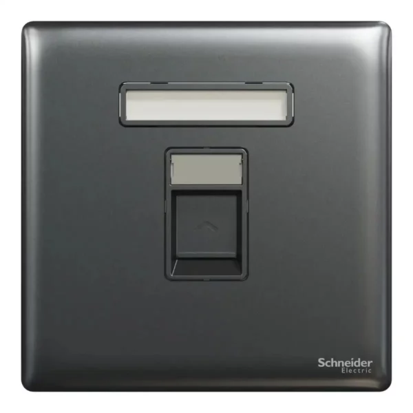 Schneider Data socket, Unica X, 1 gang, RJ45, Cat6, shuttered, Dark Grey ,NUX31RJ6_DG - Image 2