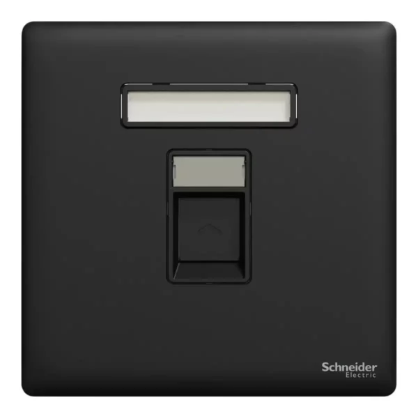 Schneider Data socket, Unica X, 1 gang, RJ45, Cat6, shuttered,Jet Black ,NUX31RJ6_JB - Image 2
