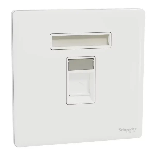 Schneider Data socket, Unica X, 1 gang, RJ45, Cat6, shuttered, Painted White ,NUX31RJ6_PW