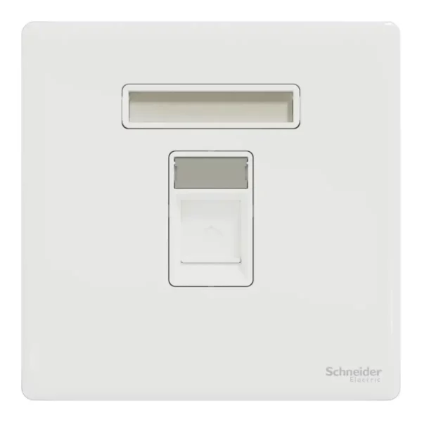 Schneider Data socket, Unica X, 1 gang, RJ45, Cat6, shuttered, Painted White ,NUX31RJ6_PW - Image 2