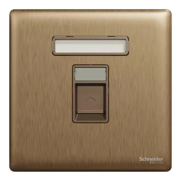 Schneider Central plate, Unica, for RJ45, 1 gang, with shutter, Dark Bronze, NUX31RJ_DB - Image 2