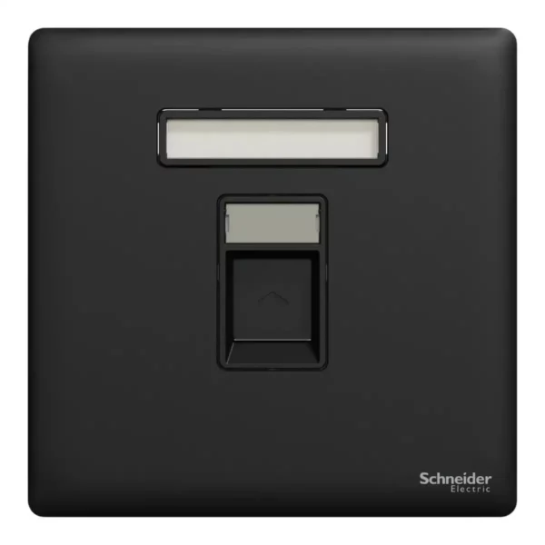 Schneider Central plate, Unica, for RJ45, 1 gang, with shutter,Jet Black ,NUX31RJ_JB - Image 2