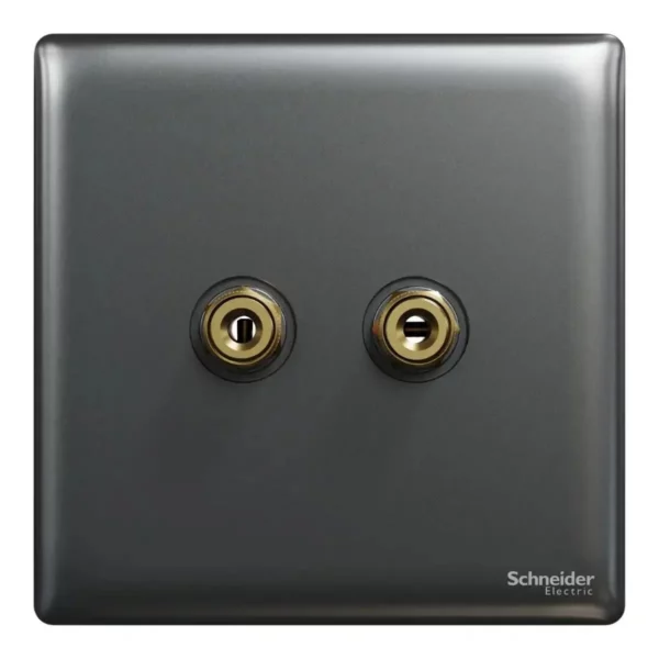 Schneider Speaker connection, Unica X, one pair, Dark Grey NUX31SC_DG - Image 2