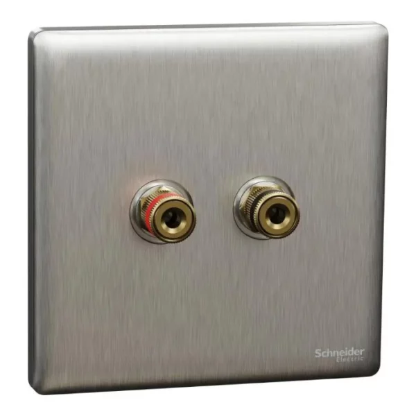 Schneider Speaker connection, Unica X, one pair, Stainless Steel NUX31SC_SS