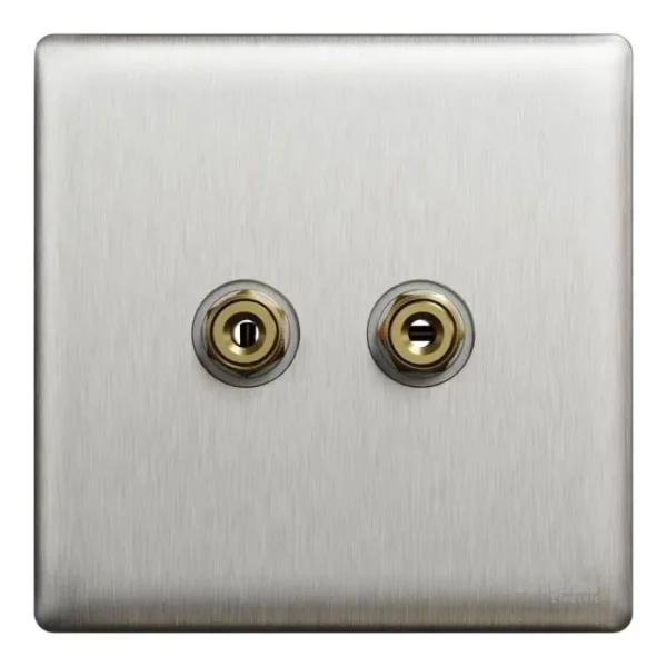 Schneider Speaker connection, Unica X, one pair, Stainless Steel NUX31SC_SS - Image 2