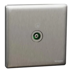Schneider TV socket, Unica X, 1 gang, 75Ohm, 5-860MHz, Stainless Steel ,NUX31TV_SS