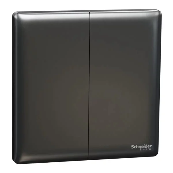 Schneider Switch, Unica X, 1 way, 16AX, 250V, 2 gangs, Dark Grey ,NUX32_1_DG