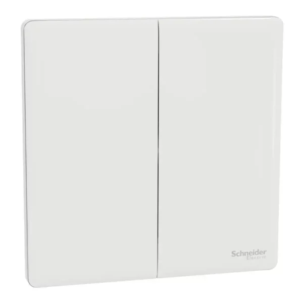 Schneider Switch, Unica X, 1 way, 16AX, 250V, 2 gangs, Painted White ,NUX32_1_PW