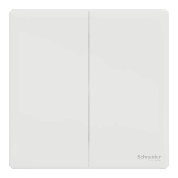 Schneider Switch, Unica X, 1 way, 16AX, 250V, 2 gangs, Painted White ,NUX32_1_PW - Image 2