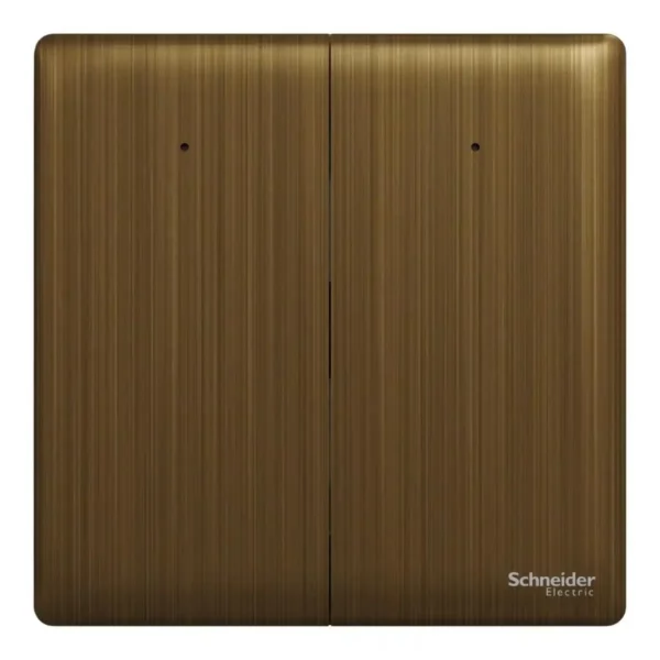 Schneider Switch, Unica X, 1 way, 16AX, 250V, 2 gangs, with LED, Antique Bronze ,NUX32_1N_AB - Image 2