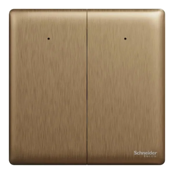 Schneider Switch, Unica X, 1 way, 16AX, 250V, 2 gangs, with LED, Dark Bronze ,NUX32_1N_DB - Image 2